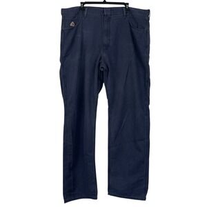 Bulwark EXCEL FR‎ Mens 42x34 ComforTouch Loose Fit Canvas Jean Navy PLJ6NV *Read